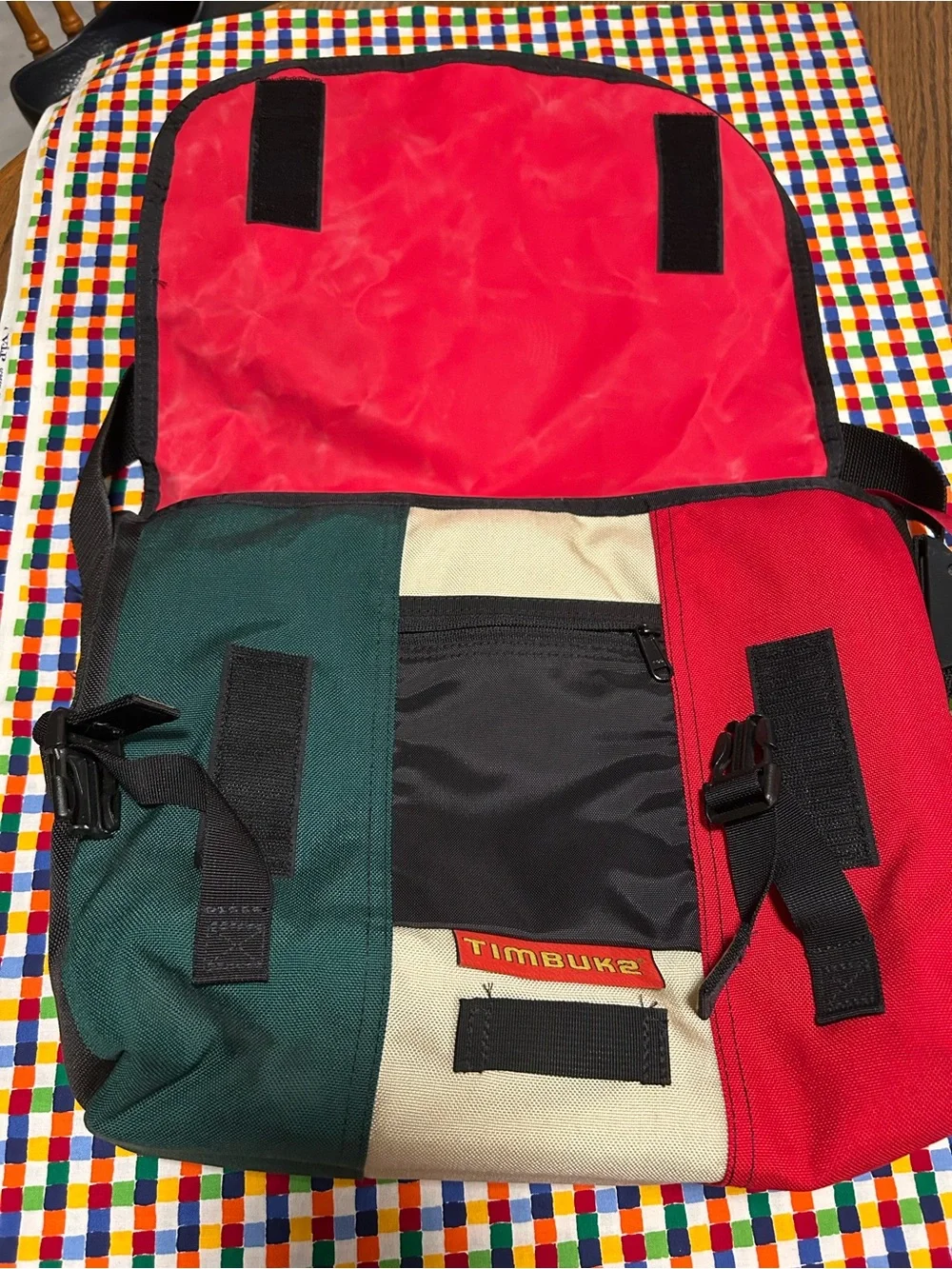 Timbuk2 Tricolor Messenger Bag in Red, Green & Cream